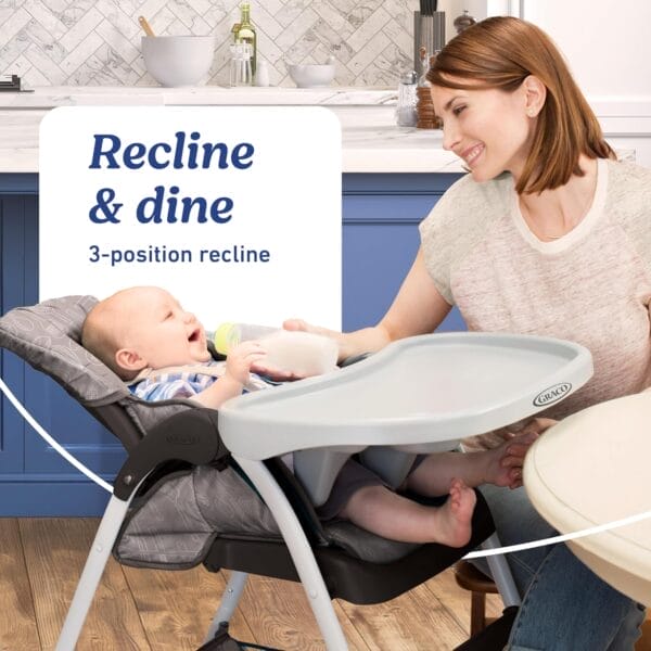 Graco Slim Snacker High Chair, Ultra Compact High Chair, Whisk - Image 3