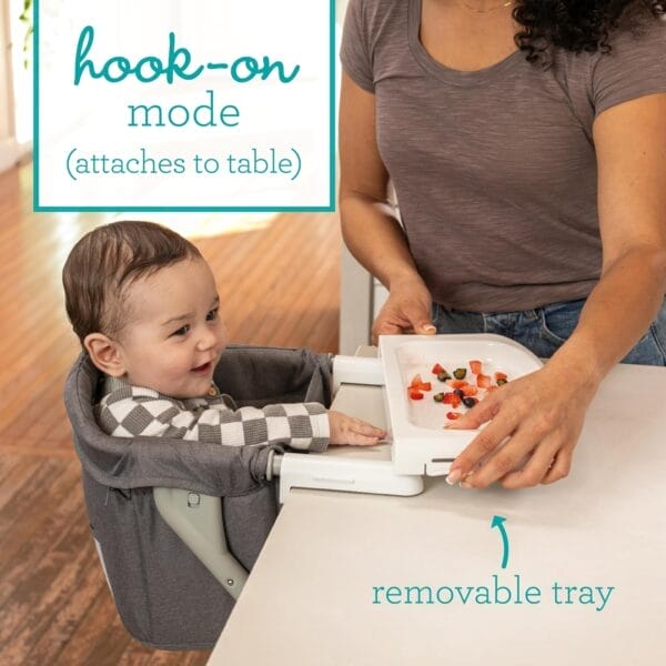 Infantino The Ultimate Travel Booster, Versatile and Travel-Friendly Booster, High Chair and Seat for On-The-Go Families, Gray - Image 7