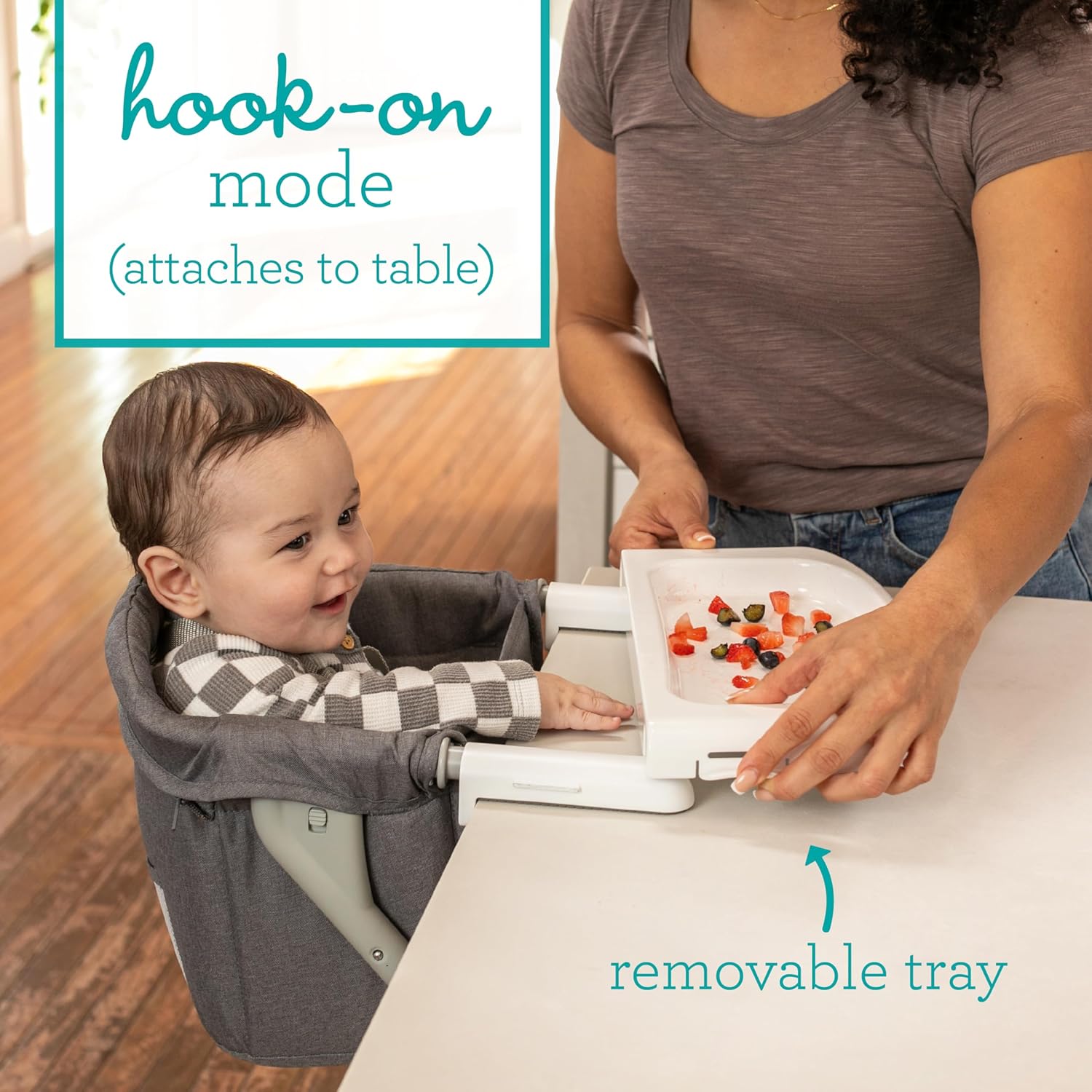 Infantino The Ultimate Travel Booster, Versatile and Travel-Friendly Booster, High Chair and Seat for On-The-Go Families, Gray - Image 7