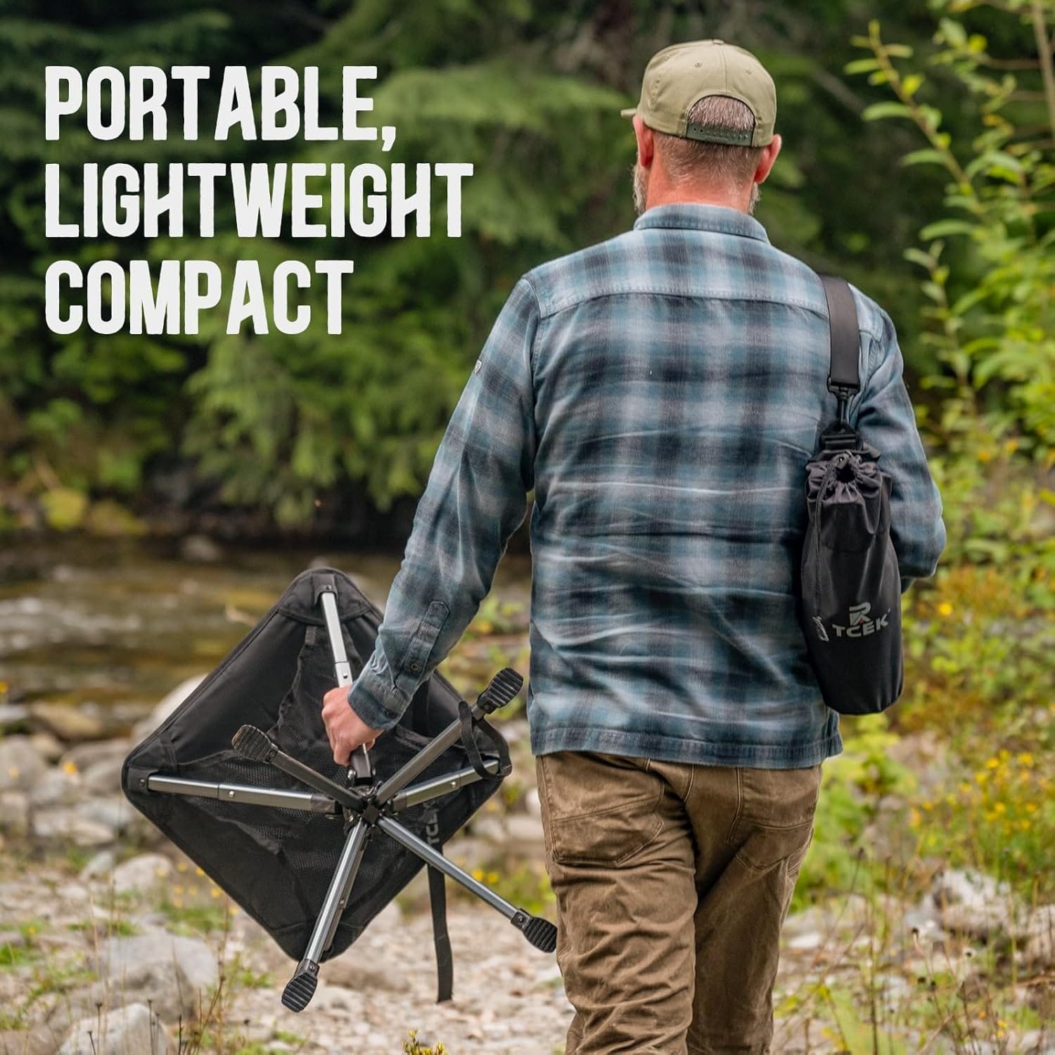 Swivel Portable Camping Stool, Collapsible Folding Outdoor Stools for Adults, Foldable Lightweight Compact 360 Stool Chair for Hiking Fishing Travel, Support 300 LBS - Image 5