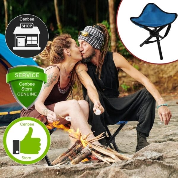 Travel Folding Camping Stool, (Sol·d by→Cenbee) Use Height 14" and Max Weight 300 lbs Outdoor Portable Party Chair Fishing Chair Seat for Camping Fishing Hiking Gardening and Beach Painting - Image 3