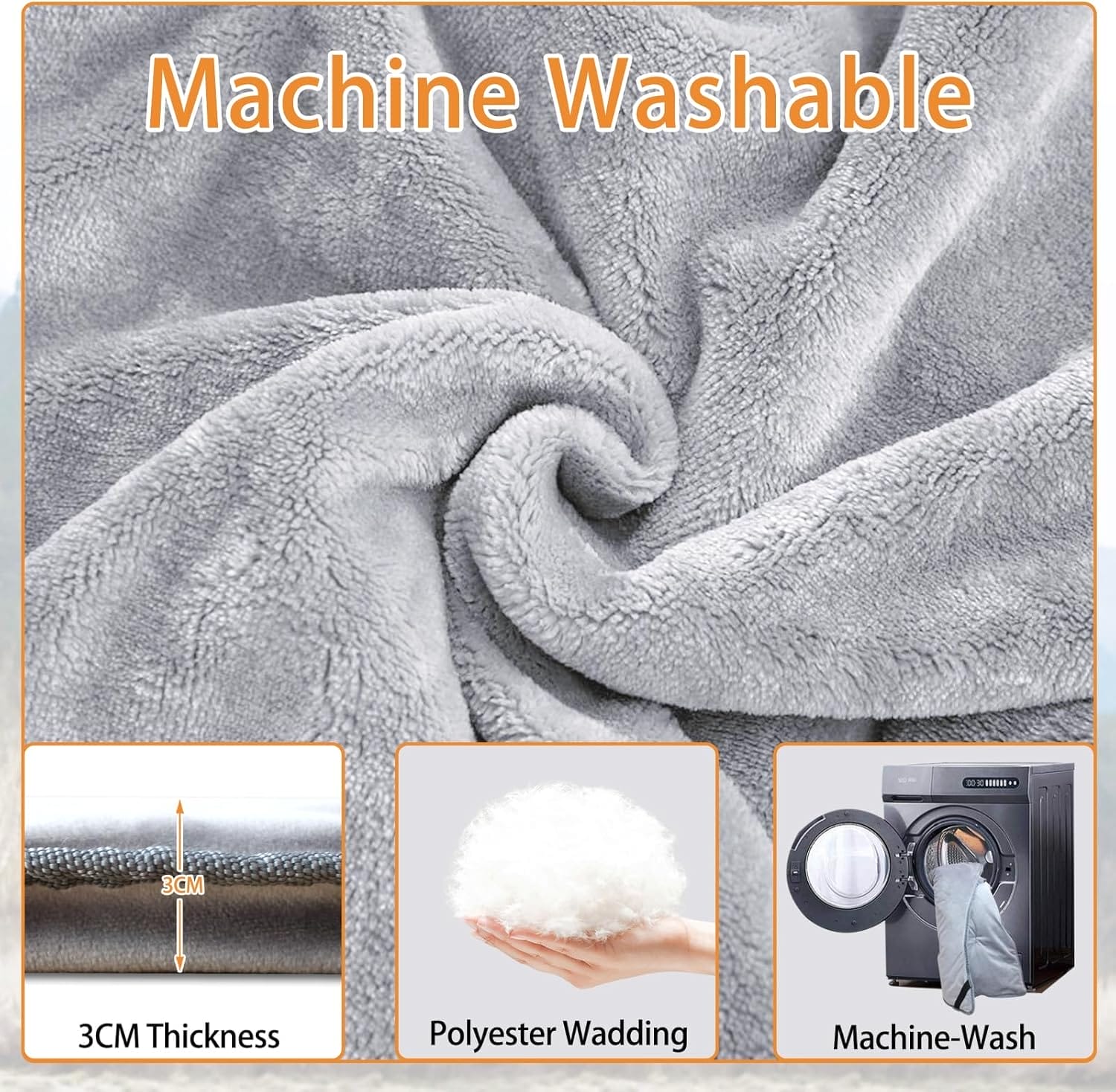 Reclining Camping Chair with Removable Footrest Lounge Chair with Headrest, Cotton Cushion, Portable Adjustable Folding Chairs for Adults Blue - Image 4