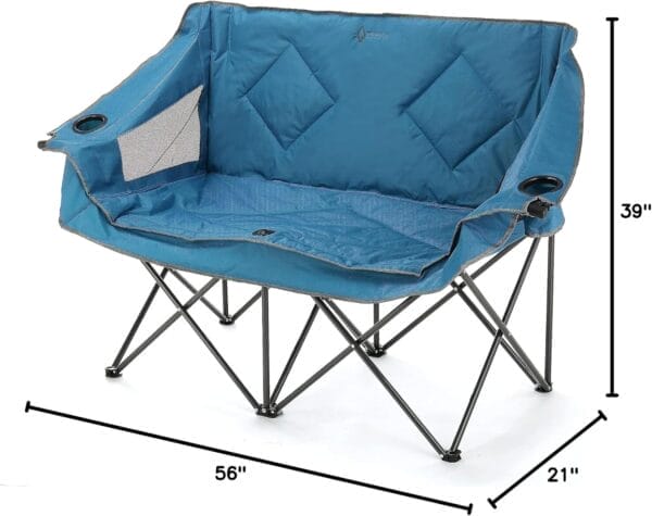 ARROWHEAD OUTDOOR Portable Folding Double Duo Camping Chair Loveseat w/ 2 Cup & Wine Glass Holder, Heavy-Duty Carrying Bag, Padded Seats & Armrests, Supports up to 650lbs, USA-Based Support - Image 17