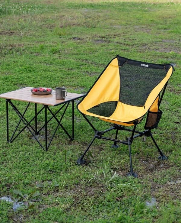 iClimb Ultralight Compact Camping Folding Beach Chair with Anti-Sinking Large Feet - Image 2