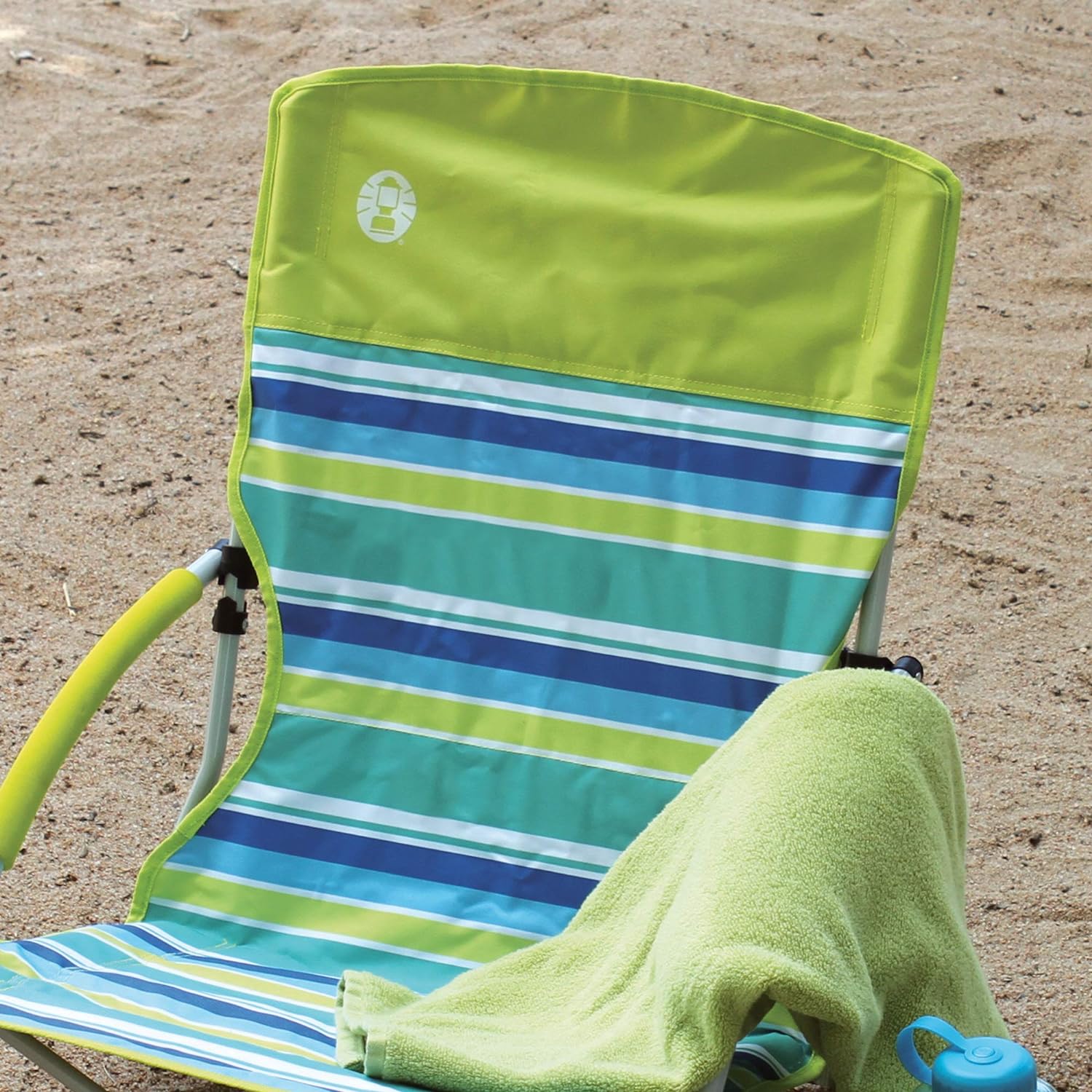 Coleman Utopia Breeze Beach Chair Lightweight Folding Beach Chair with Cup Holder & Carry Bag Portable Supports up to 250lbs - Image 2