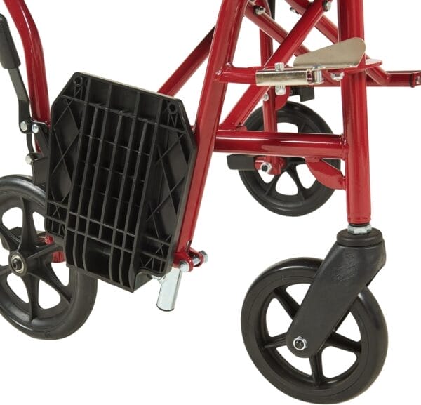 Panana Ultra Lightweight Foldable Transport Wheelchair for Adults,19-Inch Seat Width,Portable Folding Travel Wheelchair (Red) - Image 8