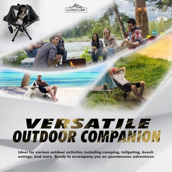 Outdoor Folding Chair | Lightweight, Compact, & Portable Design with Carry Bag | Quick Setup, Heavy Duty, & Comfortable Chair for Camping, Fishing, Lawn, & Beach (Black-Wide) - Image 6
