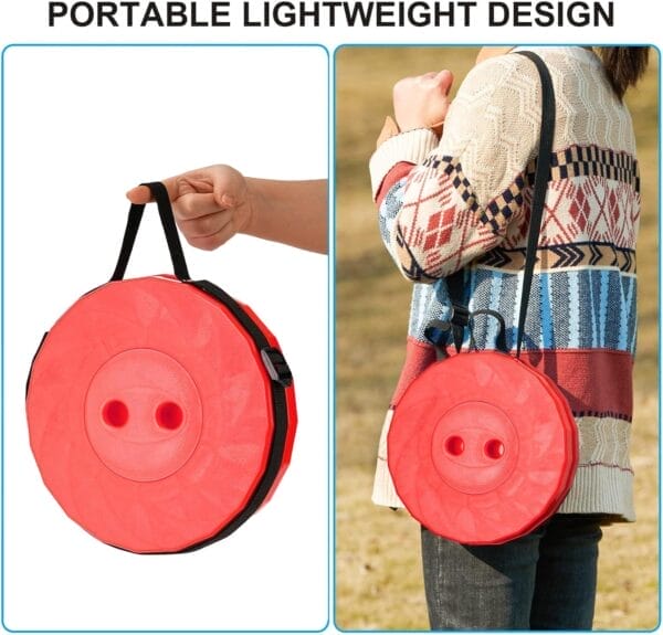 Upgraded Foldable Stool Thickened Set of 2, Portable Collapsible Stool Retractable Stool, Foldable Portable Collapsible Chair for Fishing, Hiking Tours, BBQ, Parties, Outdoor Activities (Red) - Image 6