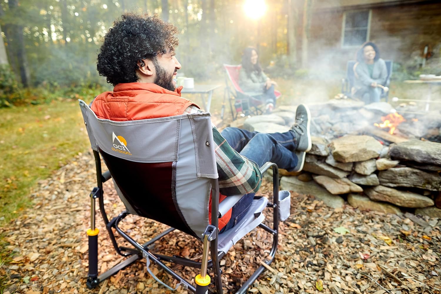 GCI Outdoor FirePit Rocker Low-Ride Outdoor Rocking Chair with Beverage Holder - Image 6