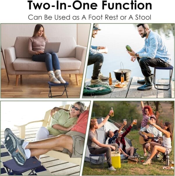 Portable Stool, 13 Inch Small Folding Stool for Adults, Ultralight Blue Camping Stools for Hiking and Fishing, Hold Up to 265 LBS - Image 7