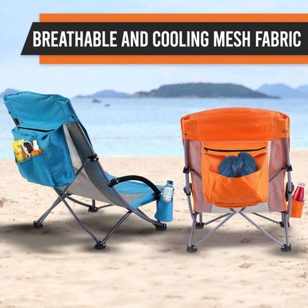 Nice C Beach Chair, Beach Chairs for Adults 2 Pack w/Cooler Compact High Back, Cup Holder & Carry Bag & Heavy Duty Outdoor, Camping, BBQ, Travel, Picnic, Festival (Set of 2 Blue) - Image 10