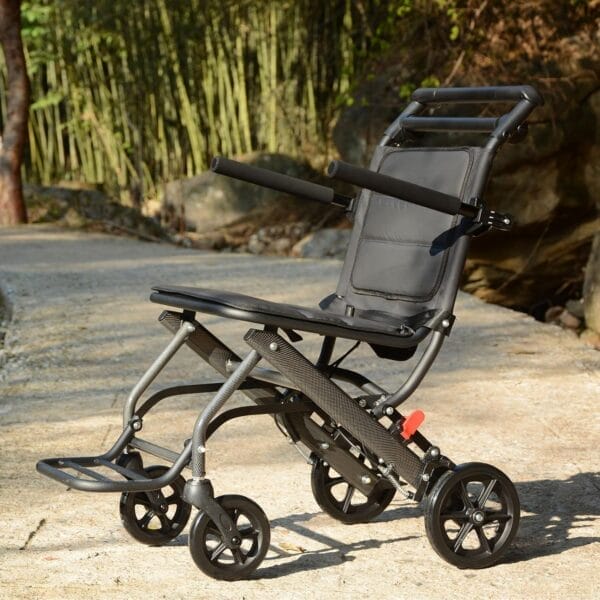 World's Lightest (Only 15lbs) Portable Transit Travel Wheelchair, Folding Transport Wheelchairs for Adults and Seniors Support 220lbs, Lightweight Aluminum Wheelchair for Elderly - Image 9