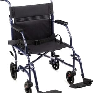 Carex Transport Wheelchair With 19 inch Seat, Folding Transport Chair with Foot Rests, Foldable Lightweight Wheelchair Foldable for Storage and Travel