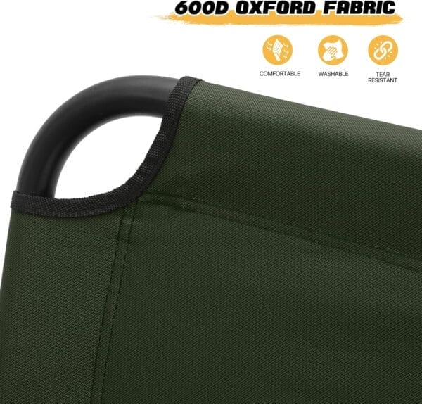 MoNiBloom Folding Double Seat Camping Chair Outdoor Beach Lawn Picnic Hiking Travel Portable Foldable Collapsible 2-Person Camp Loveseat Chair for Adults (Dark Green) - Image 7