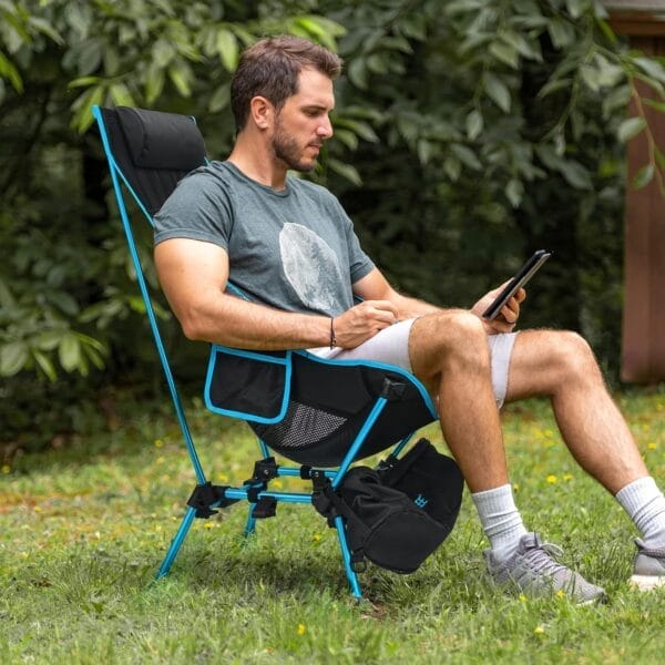 G4Free Folding Camp Chair High Back Lightweight Camping Chair with Removable Pillow, Side Pocket & Carry Bag, Compact & Heavy Duty 385lbs for Outdoor Hiking Backpacking Beach Picnic Travel - Image 2