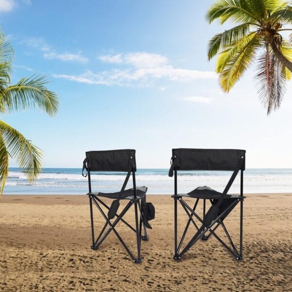 REDCAMP 2 Pack Tripod Camping Chairs Folding Lightweight, Portable 3 Legged Tripod Stool Seat with Backrest, Small Golf Chair Compact for Adults Fishing Hunting, Black - Image 9