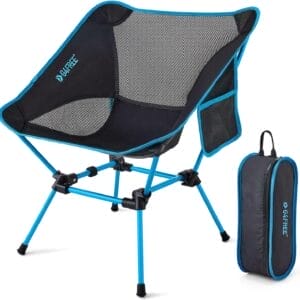 G4Free Folding Camping Chairs, Ultralight Compact Backpacking Folding Chairs Lawn Chairs Heavy Duty 330lbs with Side Pockets Packable for Outdoor Camp Travel Beach Picnic Gardening Travel Hiking