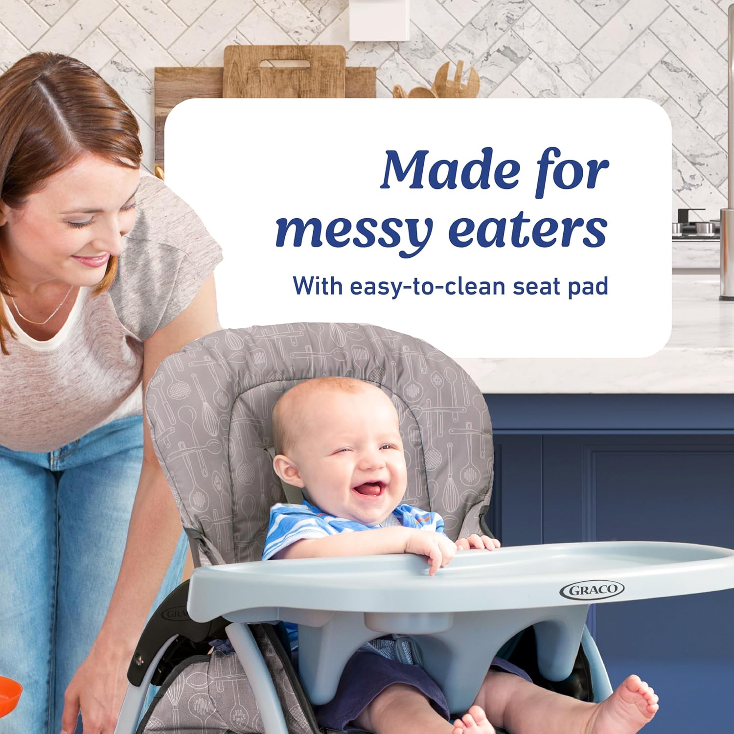 Graco Slim Snacker High Chair, Ultra Compact High Chair, Whisk - Image 2