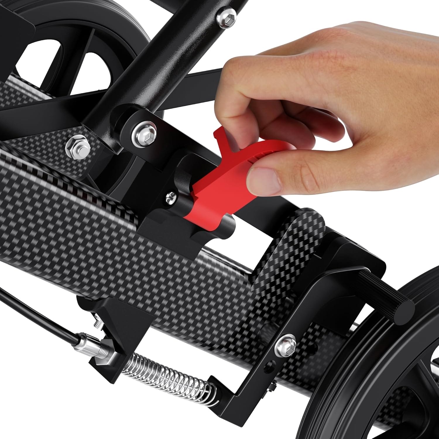 (Only 15lbs) Portable Wheelchair Lightweight Foldable, with Telescopic Handle & Storage Bag & Hand Brake, Transport Travel Wheelchair for Adults - Image 8