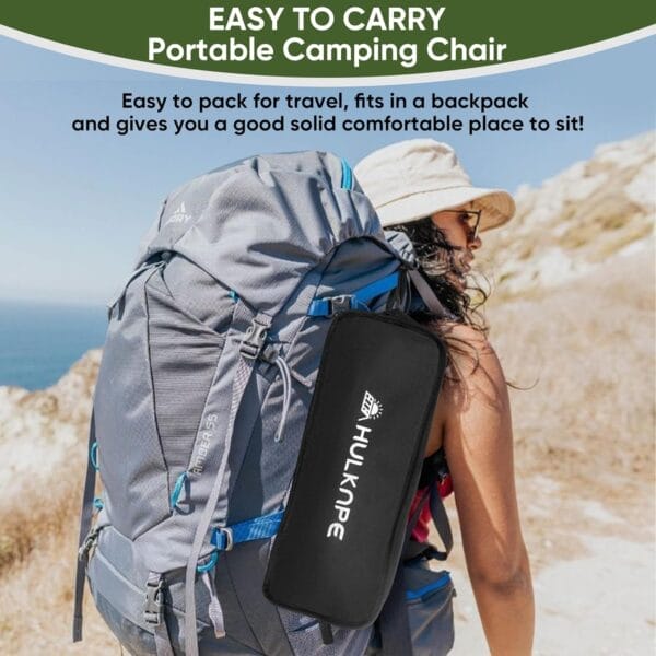 Camping Chairs,Portable Camping Chair for Adults with Headrest,Lawn Chairs Beach Chair with Anti-Sinking Feet Folding Backpacking Chair,Compact Foldable Travel Chair for Outdoor Camp Hiking Backpack - Image 9