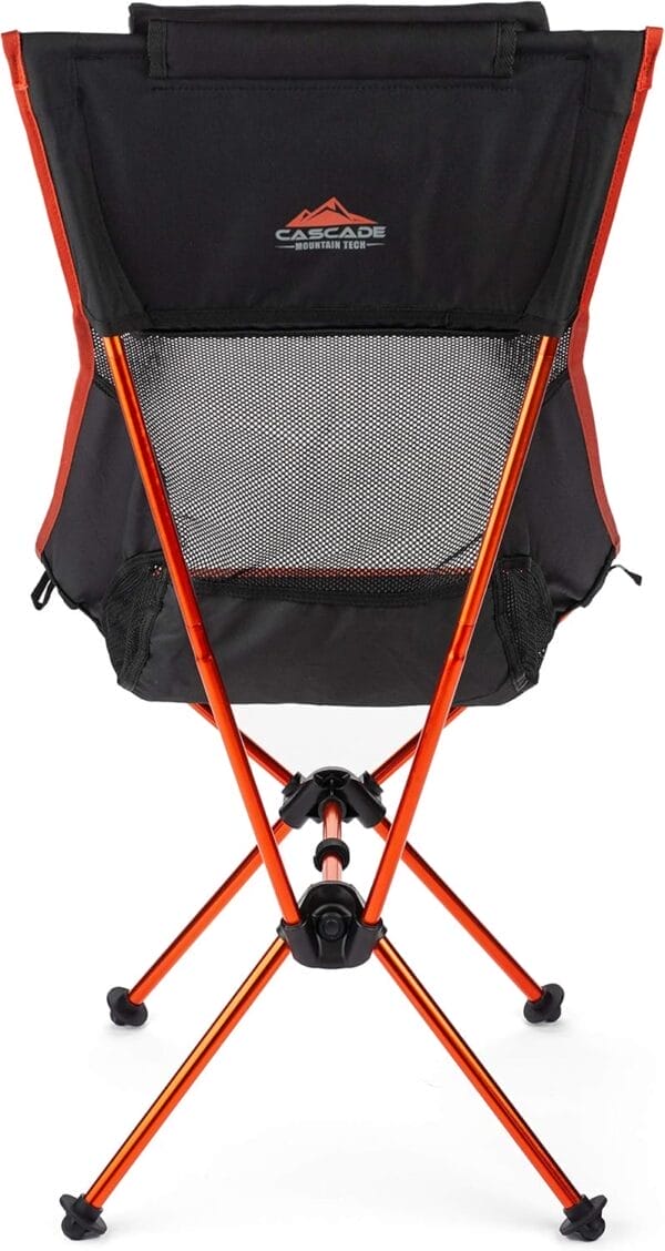 Cascade Mountain Tech Outdoor High Back Lightweight Camp Chair with Headrest and Carry Case - Black - Image 9