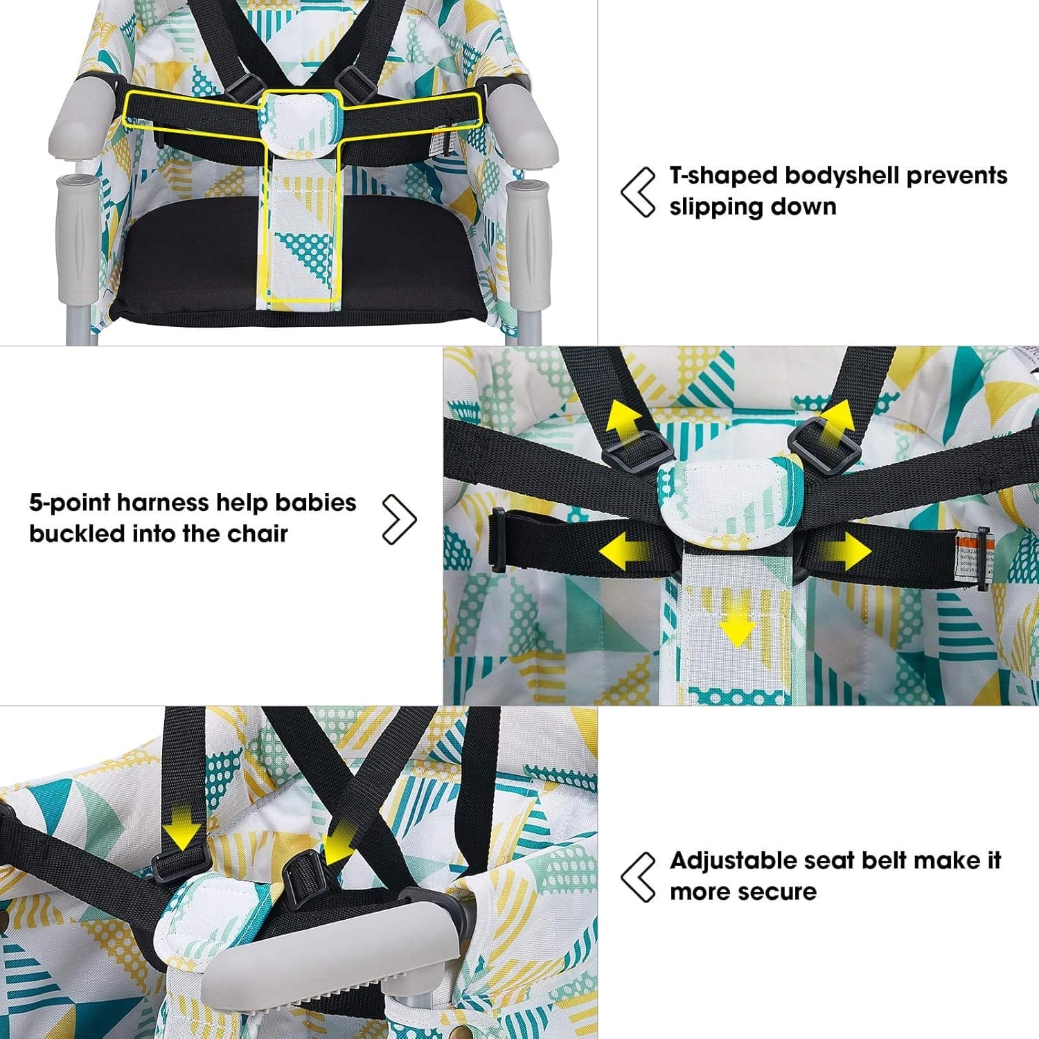 Hook On Chair, VEEYOO Clip On High Chair Folding Fast Table Chair with Storage Bag, Portable Baby Feeding Seat Attach to Table for Home and Travel - Image 4