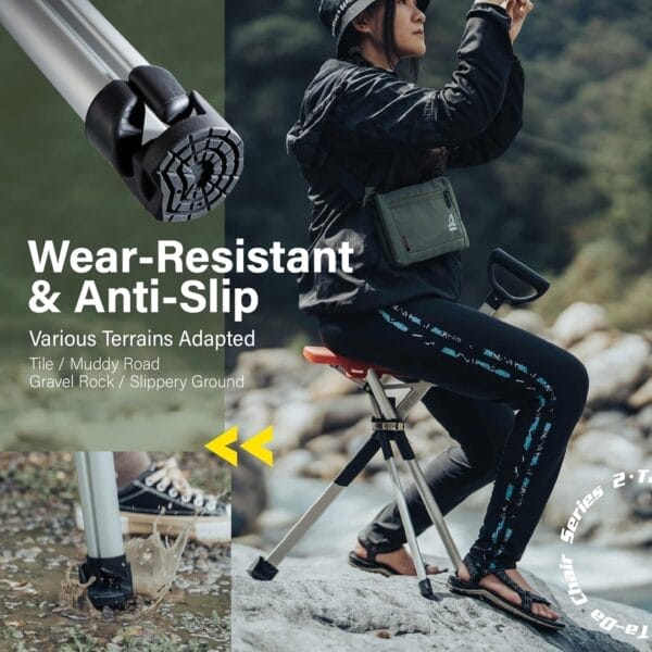 STEP2GOLD Ta-Da Chair Series 2- Portable Walking Stick, Cane with Seat, Foldable Chair, Hiking Stick, for Camping, Hiking, Lightweight Aluminum, Easy Carry, Anti-Slip - Image 7