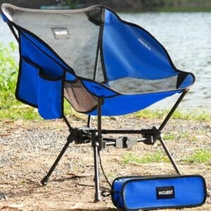 Portable Camping Chair – Compact Lightweight Folding Chair for Adults, Supports 330 lbs – Ideal for Backpacking Hiking, Fishing, Beach, Picnic & Lawn (Blue)
