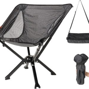 Portable Chair with Carry Bag - Durable and Ultra-Light Folding Chair for Camping - Supports 300 Lbs - Perfect for Outdoor Adventures