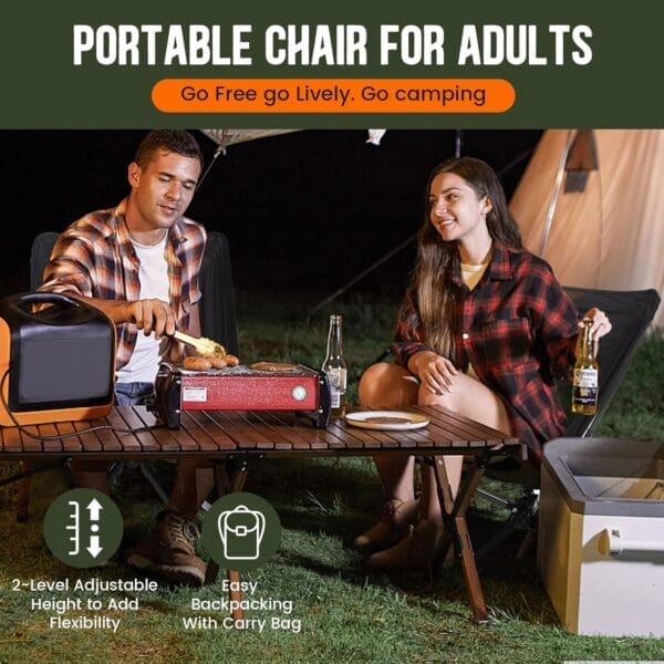 RiseLite Adjustable Portable Chair - Small Compact Folding Chair for Adults, Setup in 6 Seconds, Lightweight Outdoor Backpack Chairs for Camping, Travel, Hiking, Concert - Image 7