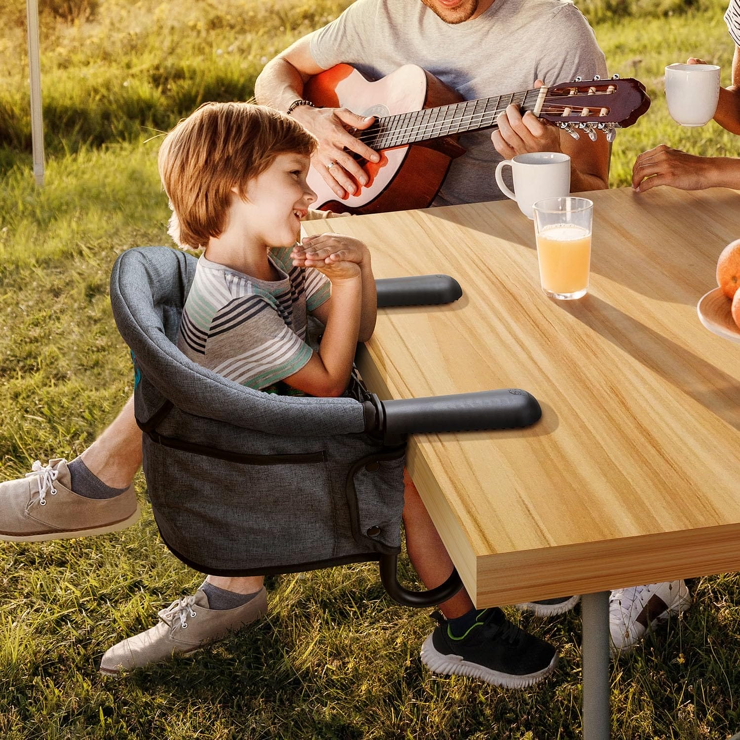 Hook On High Chair - Portable & Foldable for Babies 6-36 Months, Family & Travel Use with Carry Bag (Grey) - Image 8