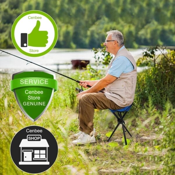 Travel Folding Camping Stool, (Sol·d by→Cenbee) Use Height 14" and Max Weight 300 lbs Outdoor Portable Party Chair Fishing Chair Seat for Camping Fishing Hiking Gardening and Beach Painting - Image 4