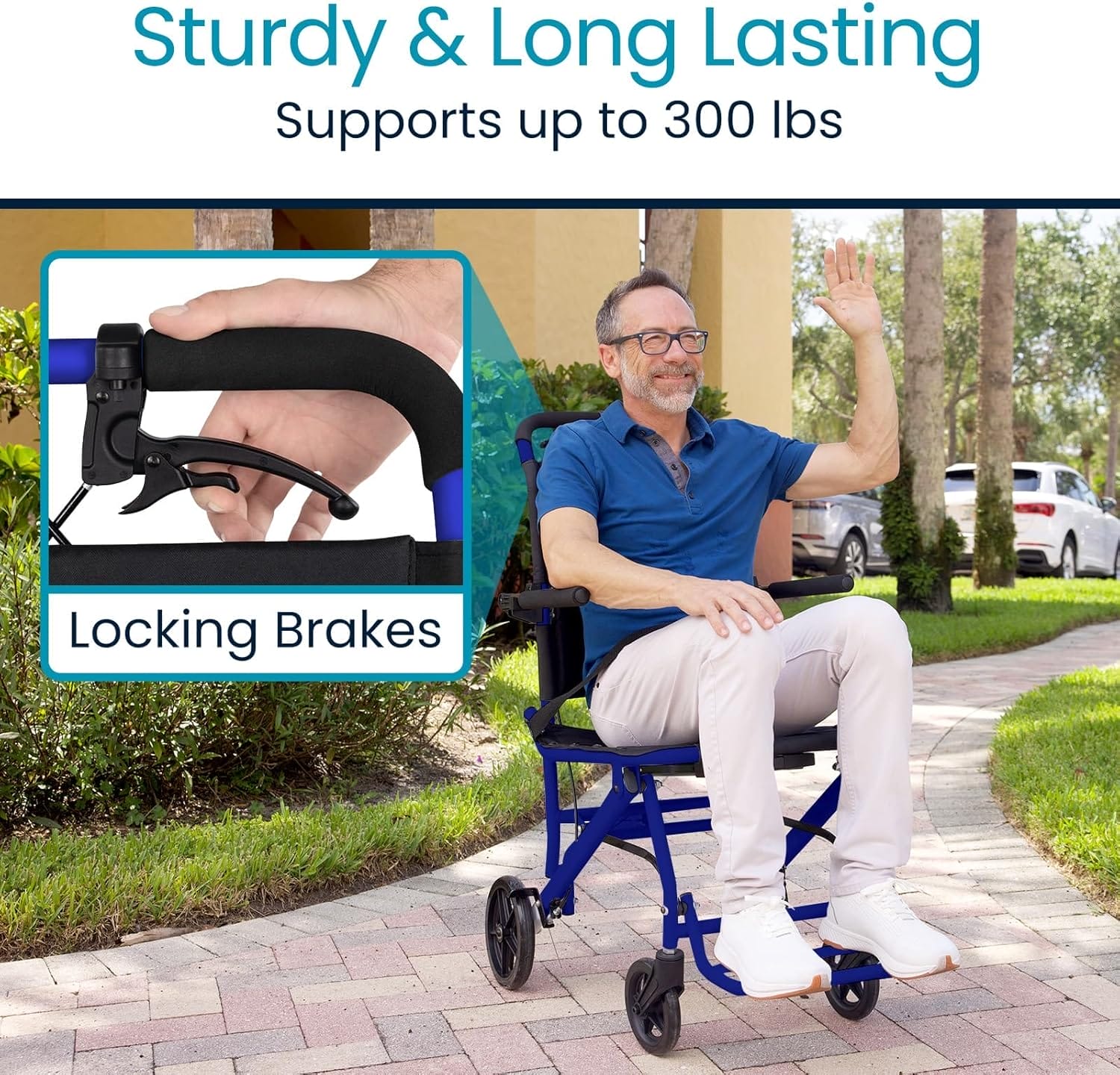 Vive Mobility Ultra-Lightweight Transport Wheelchair for Adults - Foldable, Portable Transfer Wheel Chair for Easy Travel - Narrow, Light Weight, Folding, Collapsible - Image 4