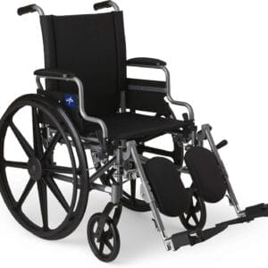 Medline Lightweight Wheelchair for Adults With Swing-Back, Desk-Length Arms, Elevating Leg Rests; 18W" x 16"D Seat