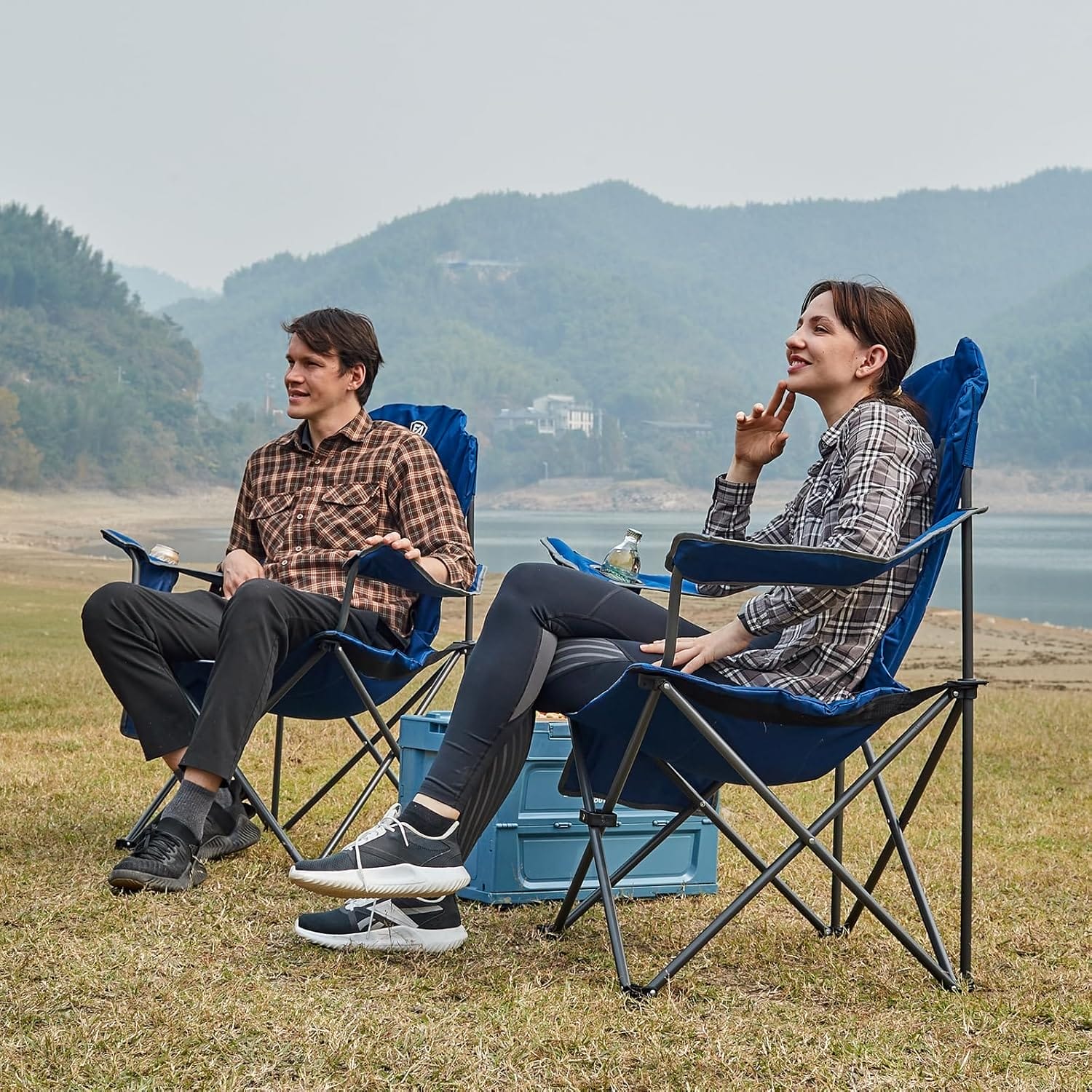 EVER ADVANCED Camping Chairs, Lawn Chairs Outdoor Sports Chairs, Folding Chair Camping Chairs for Adults, Supports 400lbs - Image 2