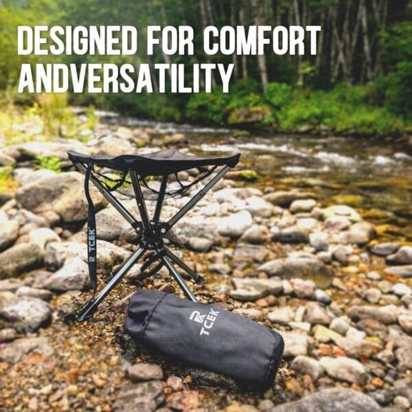 Swivel Portable Camping Stool, Collapsible Folding Outdoor Stools for Adults, Foldable Lightweight Compact 360 Stool Chair for Hiking Fishing Travel, Support 300 LBS - Image 8