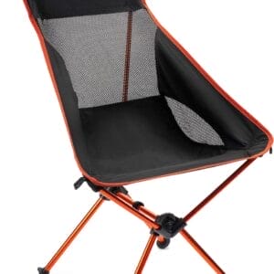 Cascade Mountain Tech Outdoor High Back Lightweight Camp Chair with Headrest and Carry Case - Black