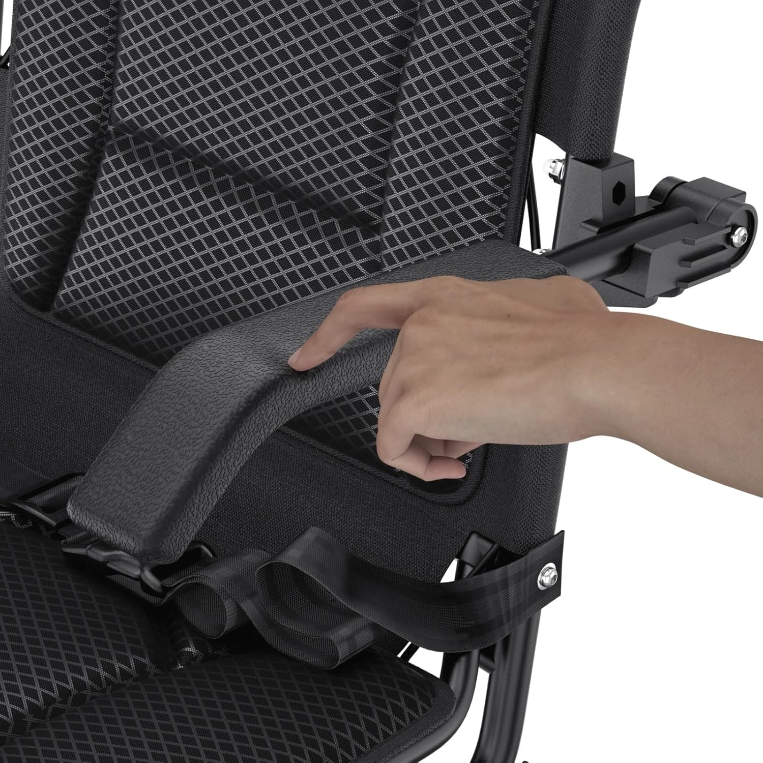 (18" Seat Width) Portable Transport Wheelchair Foldable Lightweight Travel Wheelchair with Telescopic Handle for Senior and Adults with Handbrakes Support 220lbs - Image 9