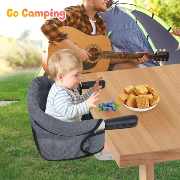 Hook on High Chair: High Chair for Babies and Toddlers 6-36 Months, Portable and Foldable High Chair for Home and Travel, Baby Feeding Chair, Setup in Seconds - Includes Carry Bag (Grey) - Image 8