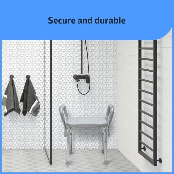 Medline Backless Shower Chair with Arms - 350 lb. capacity, Bench, Stool, Seat for Elderly, Seniors Independent Adult and Disabled Adults - Image 6
