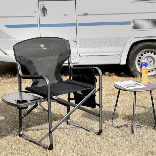 EVER ADVANCED Lightweight Folding Directors Chairs Outdoor, Aluminum Camping Chair with Side Table and Storage Pouch, Heavy Duty Supports 350LBS - Image 9