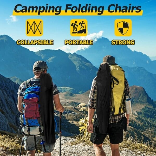 Joyfair Portable Camping Chair, Outdoor Lawn Folding Chairs for Adults, Heavy Duty Large Foldable Chairs for Beach, Fishing, Tailgating Outdoor Sport, 2 Cup Holders & Carry Bag - Image 7