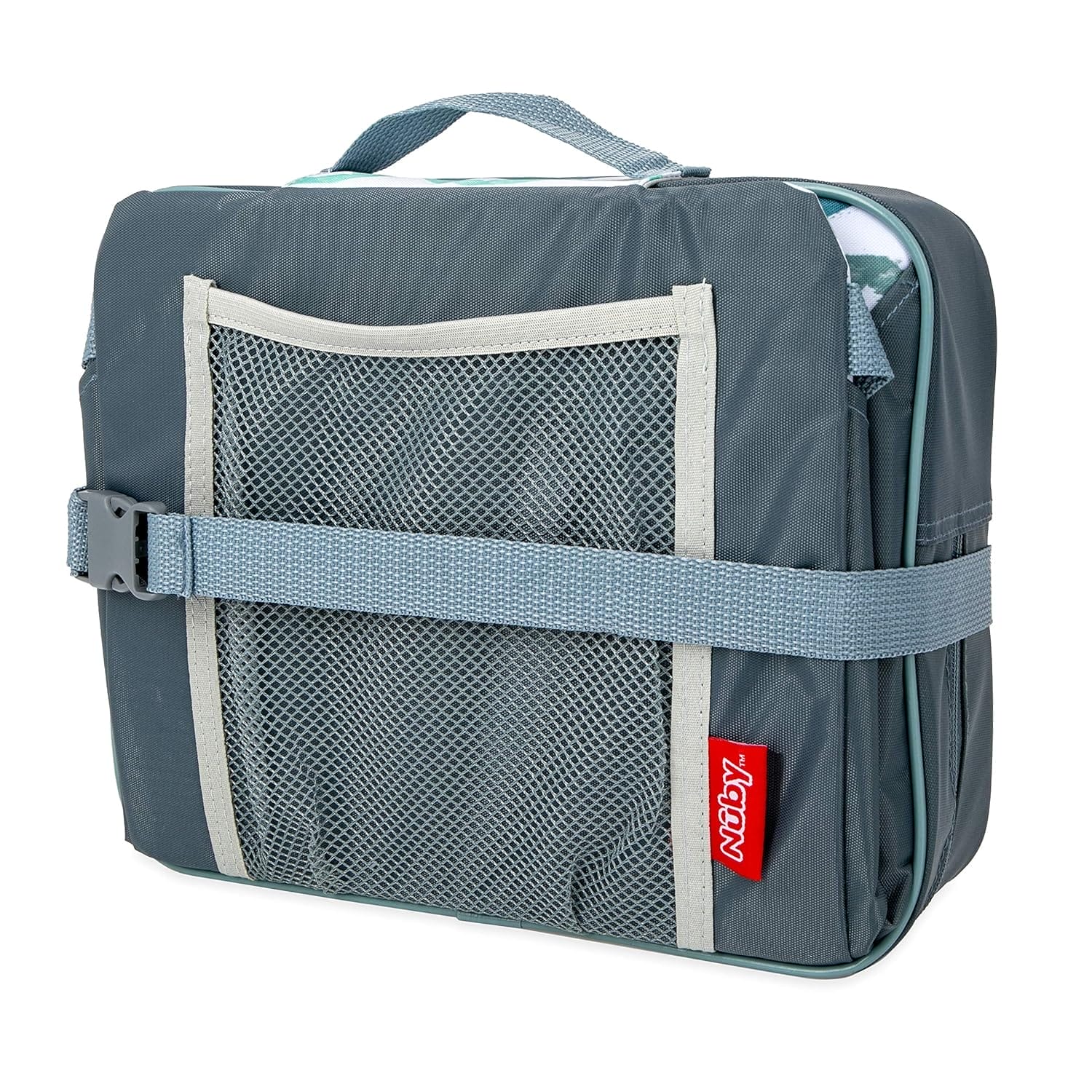 Nuby Easy Go Booster Seat - Travel Booster Seat for Babies and Toddlers - Holds Up to 35 Pounds - 9+ Months - Gray Chevron - Image 8