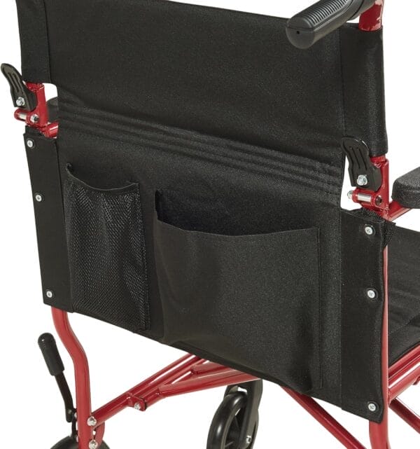 Panana Ultra Lightweight Foldable Transport Wheelchair for Adults,19-Inch Seat Width,Portable Folding Travel Wheelchair (Red) - Image 7