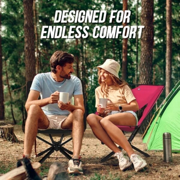 Adjustable Portable Camping Chair RiseLite Lightweight Compact Folding Chair for Adults, Collapsible Camp Chairs That Folds Up Small, Easy Carry for Travel, Outdoor, Sports, Backpacking, Hiking - Image 3