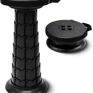 Adjustable Retractable Portable Collapsible Folding Stool,Compact Telescoping Stool for Adults Heavy Duty with Load Capacity 770 lbs, Chair Camping Travel Hunting(Black) (HX20210818)
