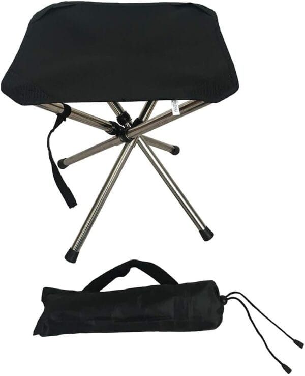 LIBOSULV Folding Camping Stool, Retractable Camping Chair, Super Compact, for Travel, Hiking, Gathering, Barbecue, with Carry Bag, Storage Size 11.61"x2.56"x2.56" - Image 8