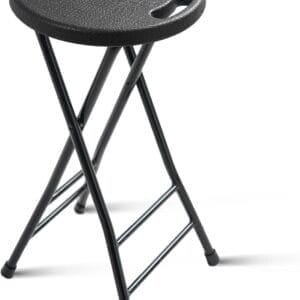 24-Inch Folding Stool with Handle, Folding Bar Stool with Non-Slip Feet,Folding Chair,Indoor and Outdoor Foldable Stool for Adults,600 lbs Capacity,Kitchen,Game Room(13"×11.5"×24")