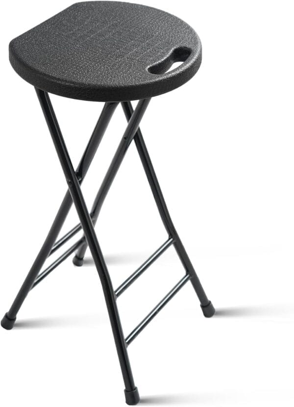 24-Inch Folding Stool with Handle, Folding Bar Stool with Non-Slip Feet,Folding Chair,Indoor and Outdoor Foldable Stool for Adults,600 lbs Capacity,Kitchen,Game Room(13"×11.5"×24")