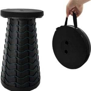 Coideal Retractable Folding Stool Upgraded, Portable Lightweight Collapsible Stool Telescoping Chair Seat Adjustable Height with Load 400 lbs for Adult Camping Travel Fishing Outdoor
